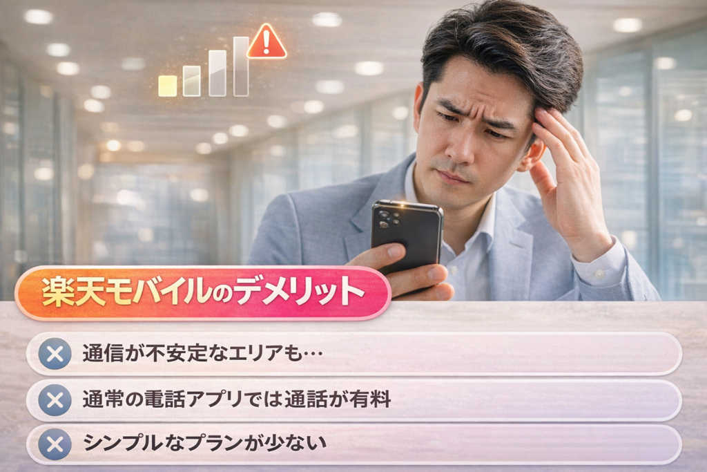 楽天モバイルの通信エリアやつながりやすさのイメージ